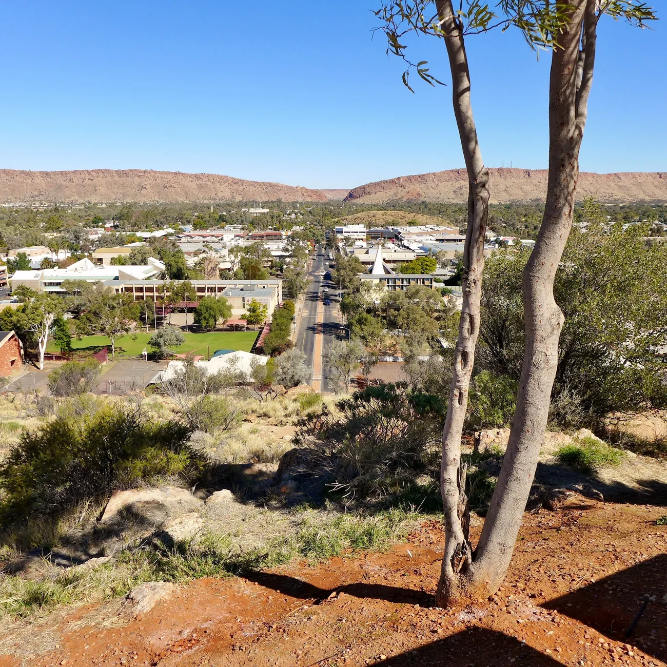 Alice Springs and desert ranges seen from Anzac Hill, Northern Territory