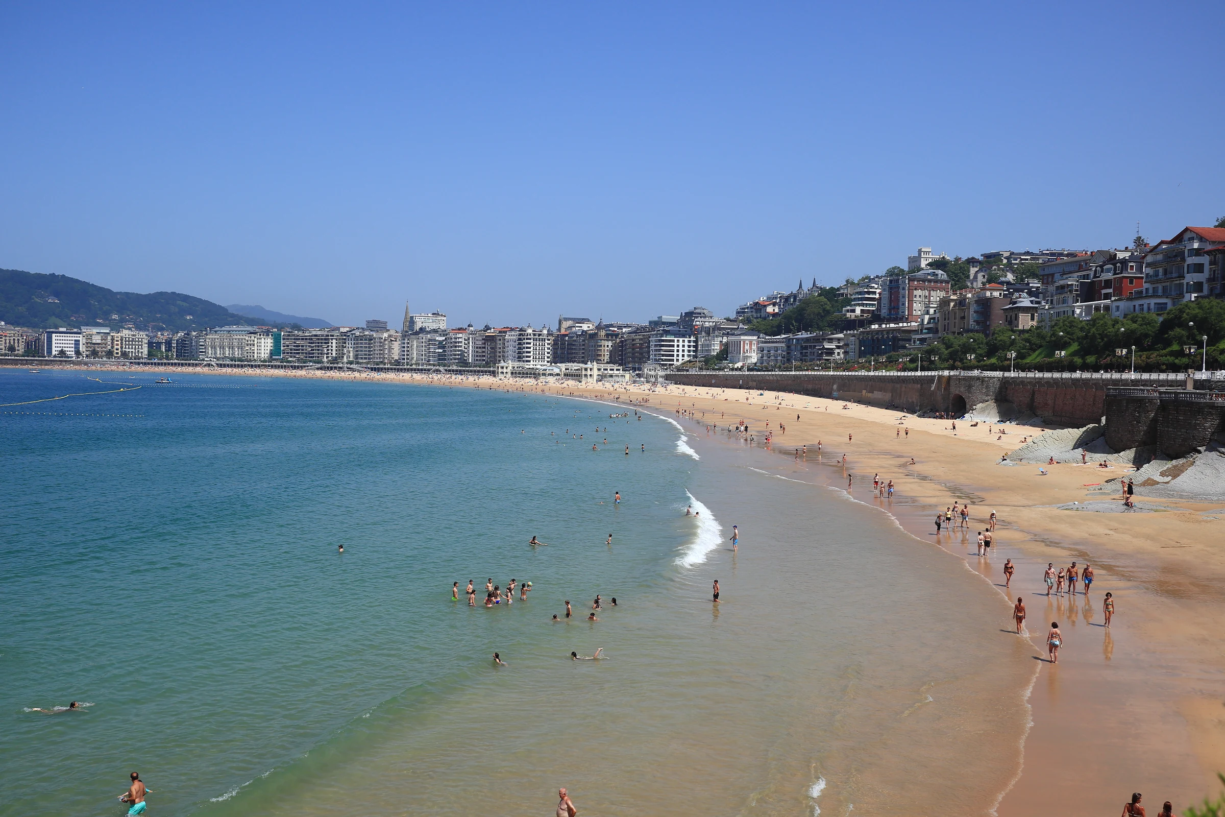 La Concha beach and bay in San Sebastián, Spain