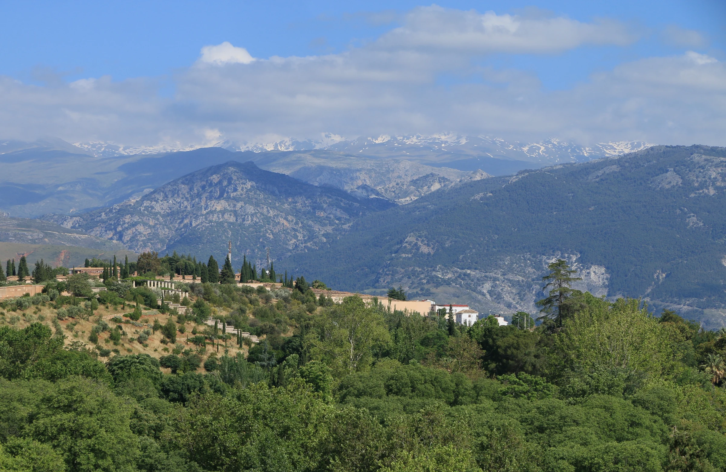 Sierra Nevada mountains seen from Granada, Spain