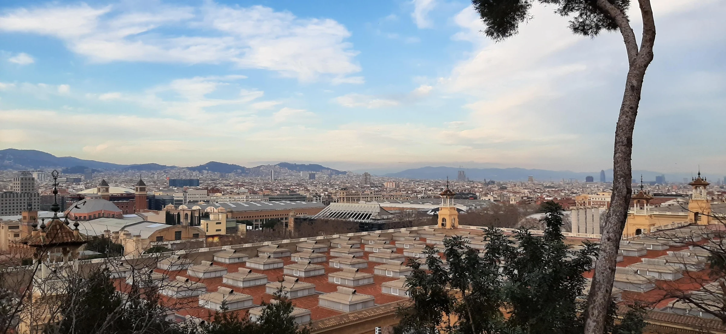 Panoramic skyline of Barcelona, Spain